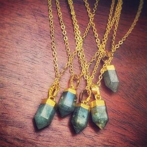 18K Labradorite Point Necklace​